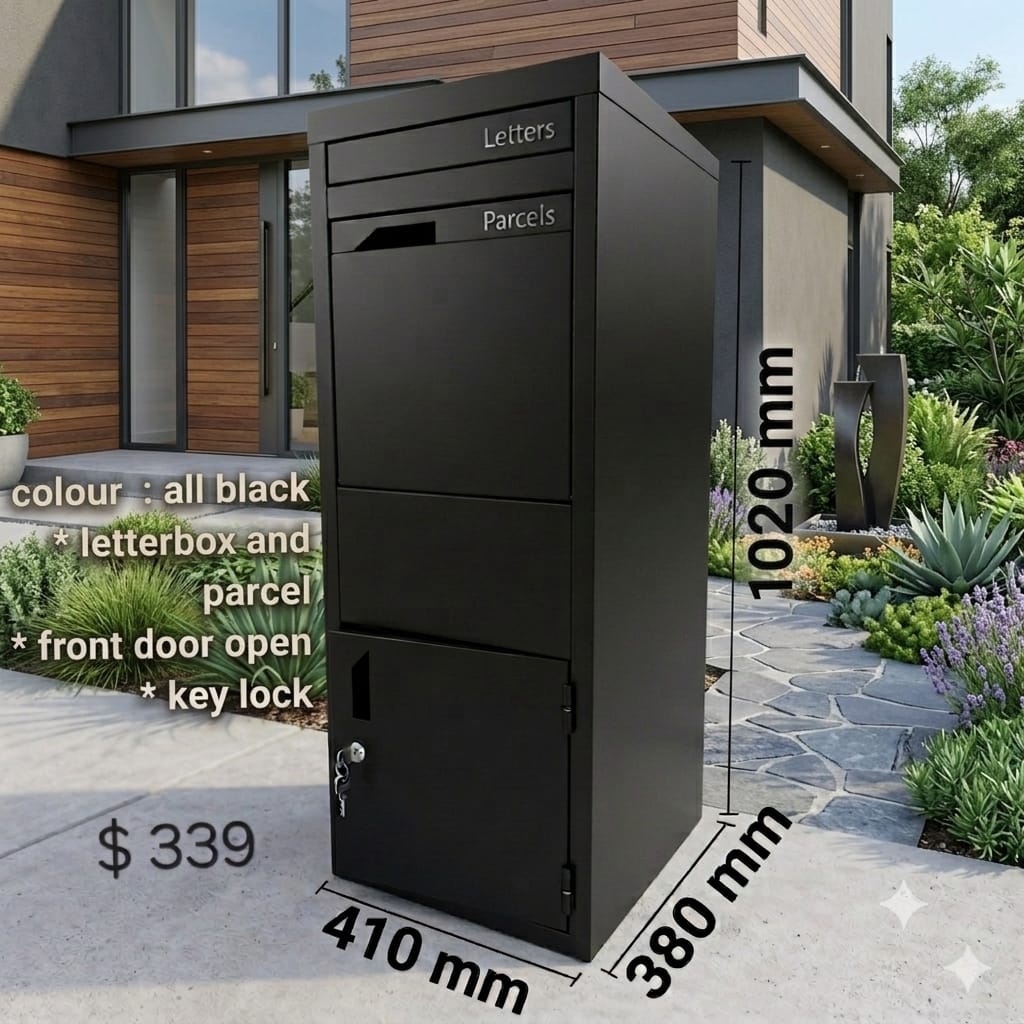 TAL-P007 freestanding mail and parcel letterbox available from Evergreen Exteriors Care
