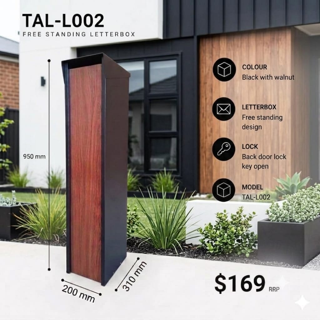 TAL-L002 freestanding mail and parcel letterbox available from Evergreen Exteriors Care