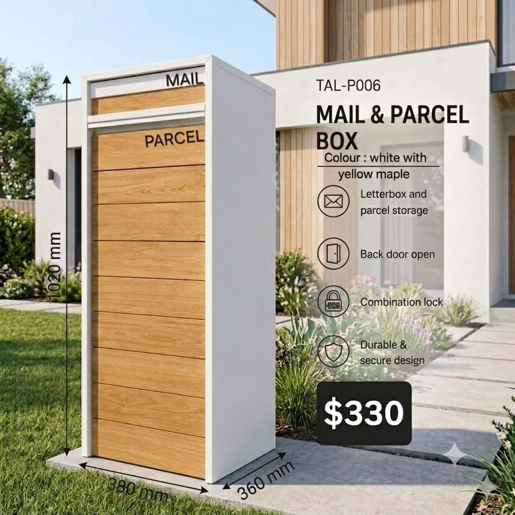 TAL-P006 freestanding mail and parcel letterbox available from Evergreen Exteriors Care